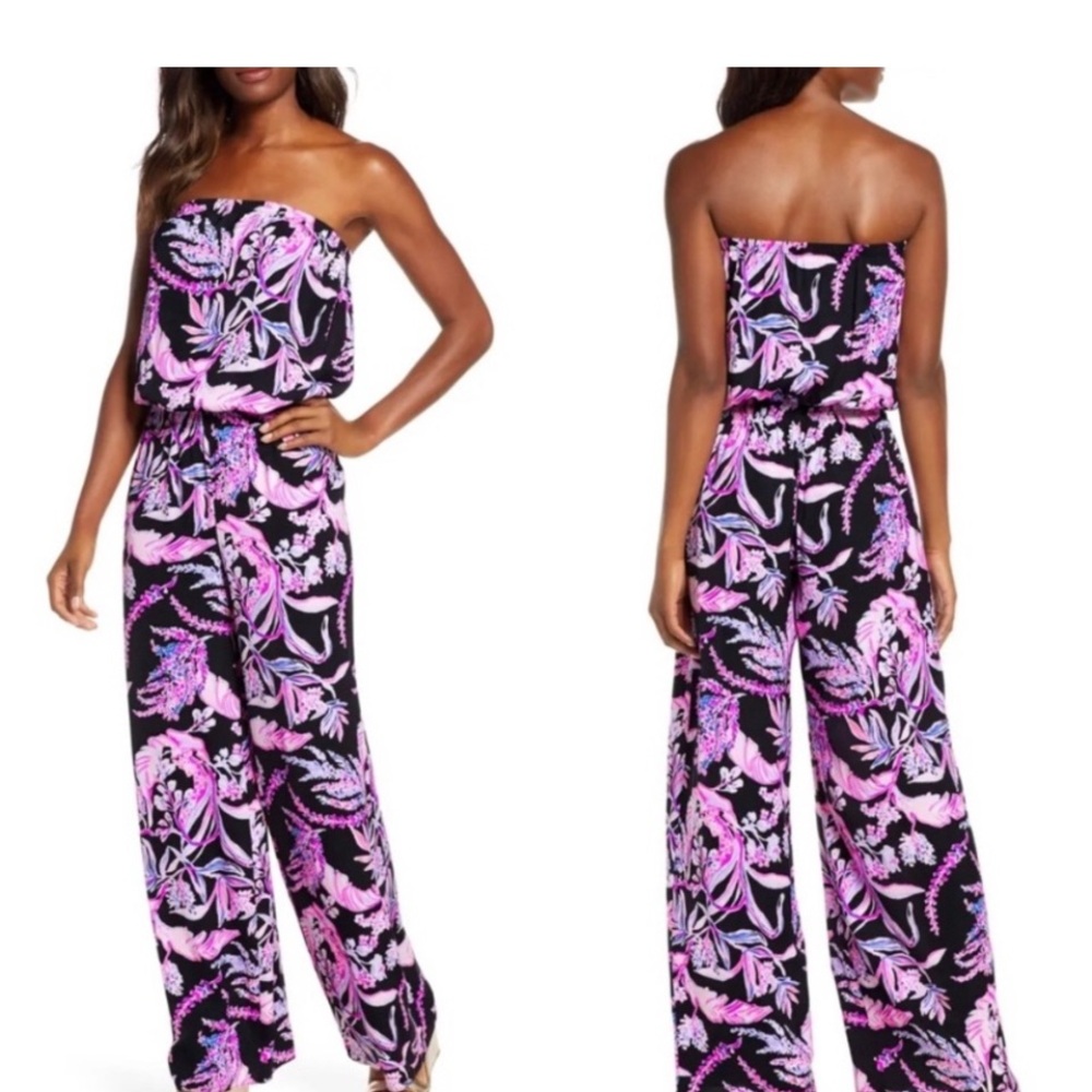 Lilly Pulitzer wide leg strapless jumpsuit size XS